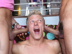 Brazen boys Pillip and Aubrey fucking in a threesome