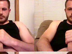 hot man strokes off