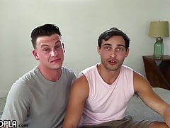 2 college jocks fuck before class. GAY SEX
