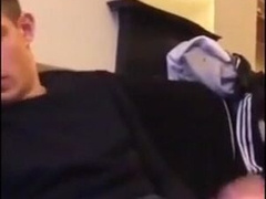 Super-Cute fellow jacks his large man rod off