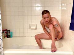 Cumshot, anal fingering, gay solo