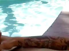 quality gay porn Chris Ryan Pool Piss and Fuck