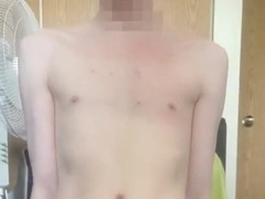 Steamy Bony Lad Bangs himself with long fake penis