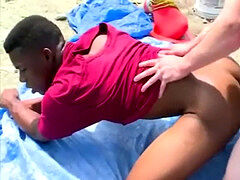 ebony guy can barely handle hard dick in his donk from milky guy