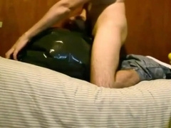Inflated garbage bag humping cum 7