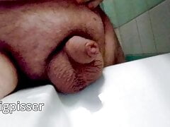 300lb superchub pissmaster pisses HUGE amount into sink from small uncut fat cock.sub to my fansly for ALL OF MY VIDS :)