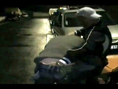 Amazing risky exhibit in the street in Toulouse