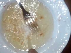 John is pissing all out on two plates