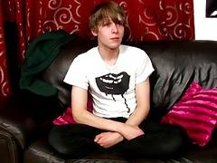 Talked gay boy into masturbation on sofa