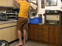 german man jerks at home...