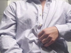 Office Parent Jerks Large Spear in the Shower