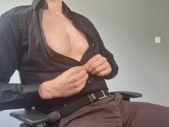 Hairy cock, real male orgasm, solo male