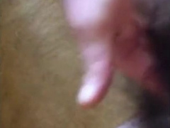 Mature Man Rubbing his Small Hairy Chubby Cock