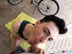 Lil Stepbrother wants to Rail my Bike but end up Railing my Sausage