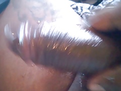 oily juicy stroke and cum before work