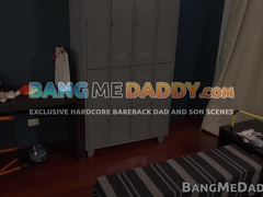 Latini DILFs Joris and Daniel team up to bareback twink Bautista