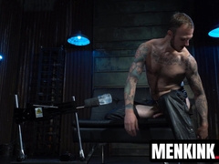 Horny Christian Wilde grips his thick cock to unload his cum