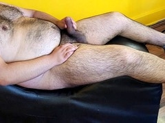 fat hairy bear masturbates