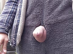 Outdoor Public Masturbation Close up Cumshots - Wearing Onesie and Lumber Jacket Then Naked in the Woods - Rockard Daddy