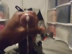 Lovely black cock with jism slobbering out