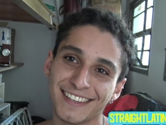 Long haired employee Cain barebacked after jerking his long dick