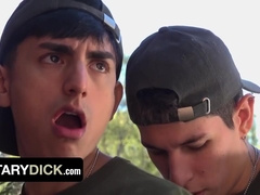 And Cadet Find A Private Spot In The Camp So They Can Get A Hold Of Each Others Cocks - Sneaky Sex