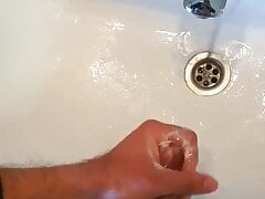 I masturbate my elastic cock in the bath with soap