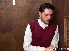 Sinful twink bareback drilled by priest in confession booth