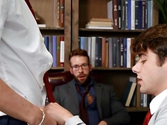 The man is powerless as he watches these two get it on