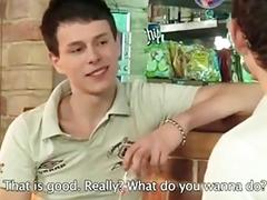 Young lovers have sex by the bar