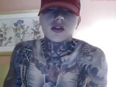 Sexy tattooed boy jerking off