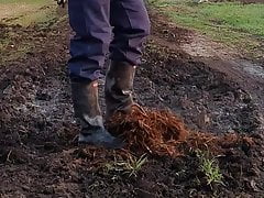 Farmer Playing With Manure