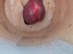 Camera deep inwards cock-squeezing snatch seizes massive spunk flow