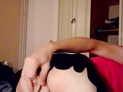 Sissy Faggot Ellie playing with her dildo in chastity