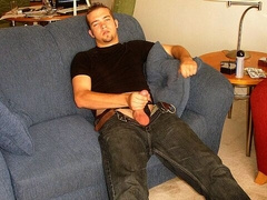 Diamond Dan has a huge cock and he cums on a plate