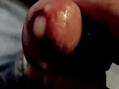 Close up knob jizz sploog in slow mobility