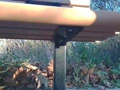 Horny Muscle Guy Works Out Naked At A Park Nautilas. Almost Caught By Dog Walker At The End