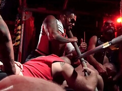 Obedient male gets rammed by pack of gay lovers with big dicks