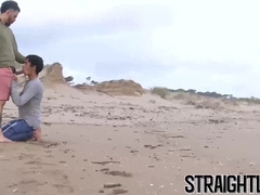 Hot young Latino barebacked after making out at the beach