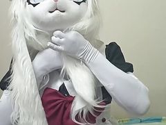 Boyfriend controls vibrator, making me wet and orgasm in kigurumi furry maid suit