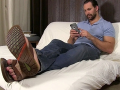 Jet relaxes on The bed After A long Day