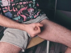 Young guy returns home from work, gets turned on by porn, and starts pleasuring himself (ASMR masturbation)