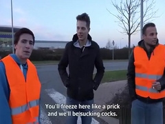 Bareback foursome at the parking lot