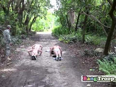 Faggot troopers go instruct in the forest for gangbanging in public
