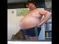 Horrifying obese man shows off his fat