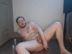 Wallace Moans As He Rides Big Dildos