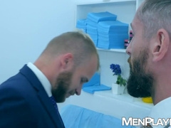 Doctor Nick North checks in Malek Tobias butthole with his fingers and nice dick