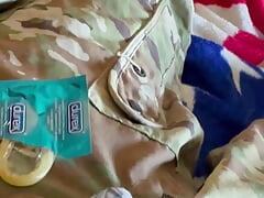 army soldier - Part 2 of a 4 video set of me working to jerk off into a condom