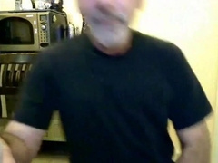 Silver daddy bear jacking his hard cock 6