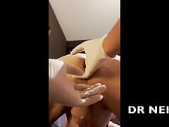 DR NEK using Chinese cucumber and dildos on Yrbiggirthpigdad's gaping pussy